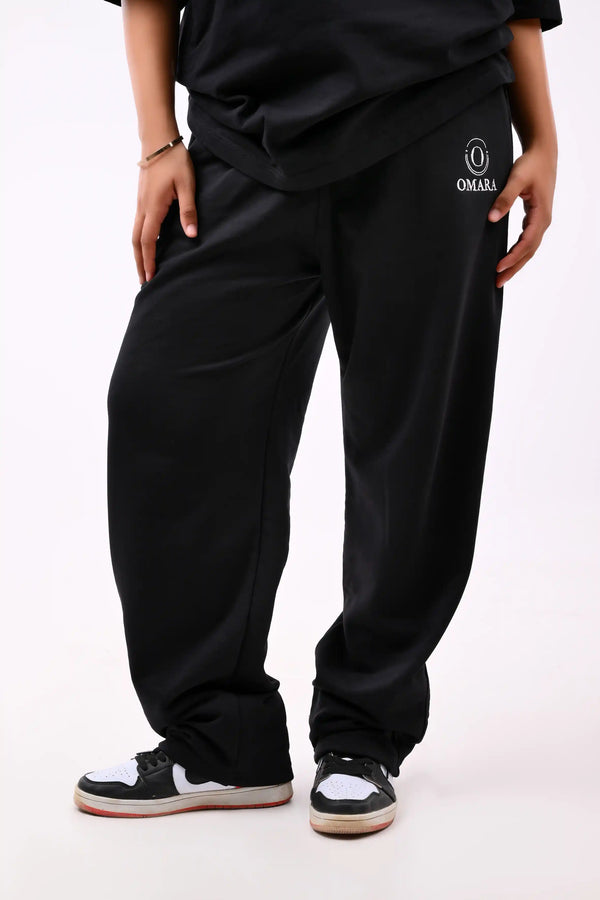 Milton Wideleg Trousers Black